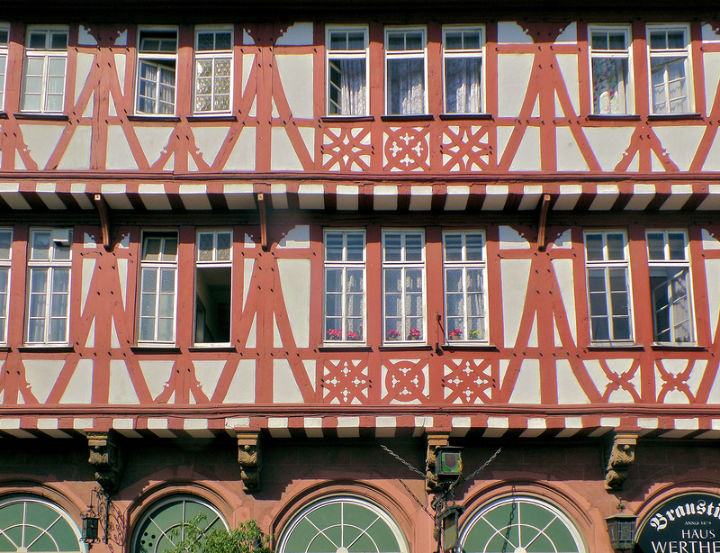 Fachwerk in Frankfurt/ Main -Haus Wertheym-Bräustübl