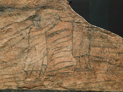 Detail of Christ Walking on Water from the Early Christian House in Dura-Europos in the Metropolitan Museum of Art, June 2019