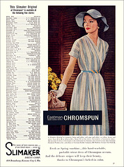 Slimaker/Chromspun Fabric Ad, c1957