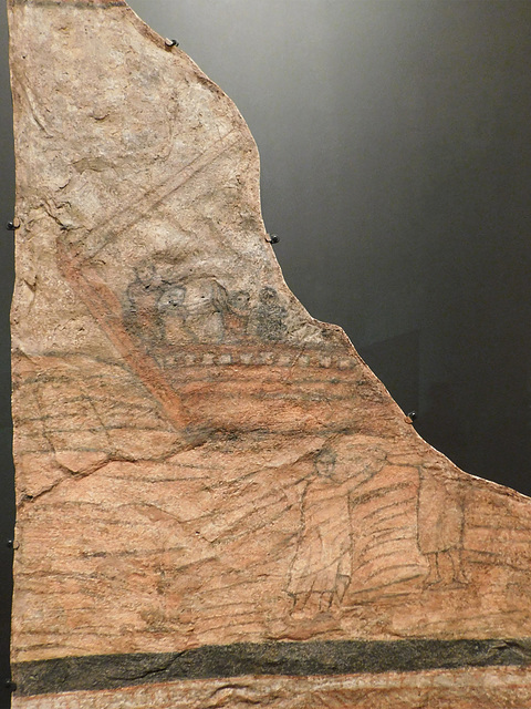 Detail of Christ Walking on Water from the Early Christian House in Dura-Europos in the Metropolitan Museum of Art, March 2019