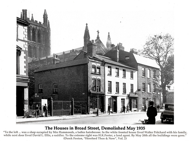 Hereford - Broad Street houses pre-1935 demolition