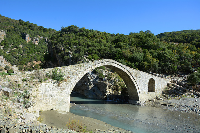 Albania, The Kadiut Bridge across the Stream of Lengaricë