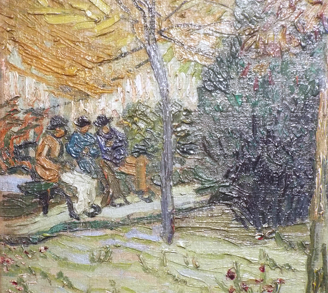 Detail of Public Garden by Van Gogh in the Metropolitan Museum of Art, July 2023