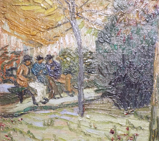 Detail of Public Garden by Van Gogh in the Metropolitan Museum of Art, July 2023