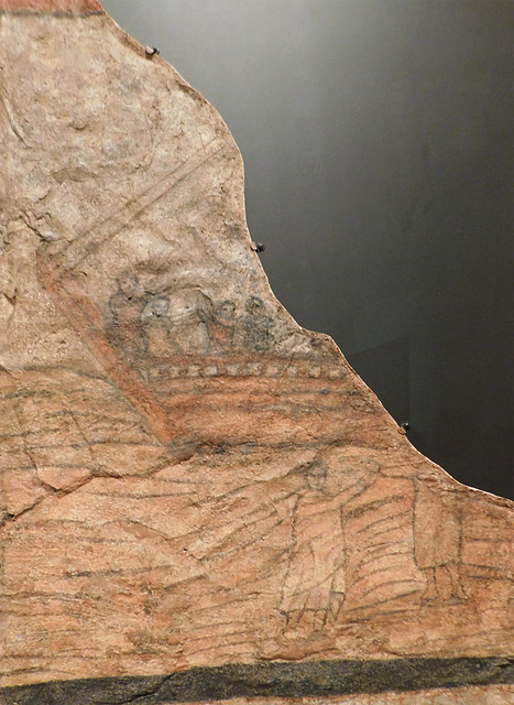 Detail of Christ Walking on Water from the Early Christian House in Dura-Europos in the Metropolitan Museum of Art, March 2019