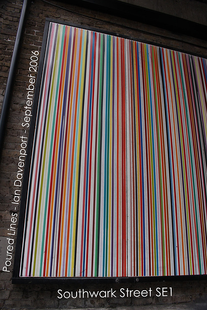 Many hours of work to brighten under a bridge - Ian Davenport's Poured Lines 2006