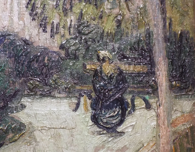 Detail of Public Garden by Van Gogh in the Metropolitan Museum of Art, July 2023