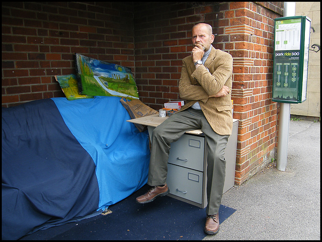 artist's bus stop squat