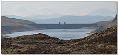 The Lochan na Lairige reservoir dam.