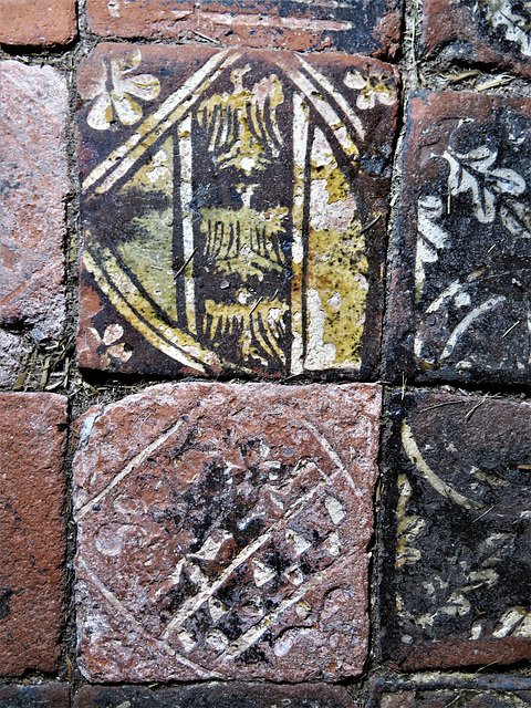 morley church, derbs ; c14 heraldic tiles