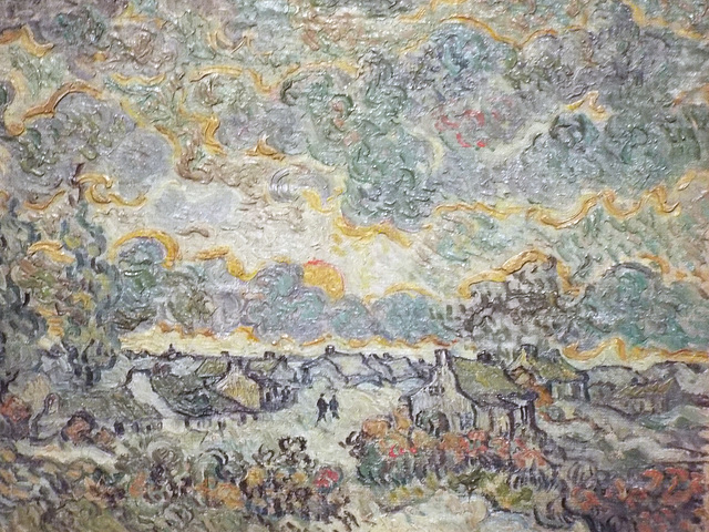 Detail of Reminiscence of Brabant by Van Gogh in the Metropolitan Museum of Art, July 2023