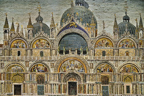 Micromosaic Depicting a View of the Basilica of San Marco – Corning Museum of Glass, Corning, New York