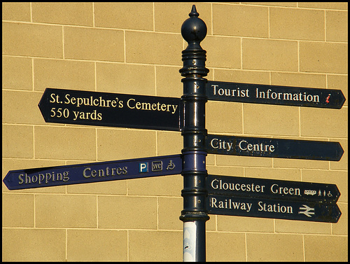 easy-to-read old signpost