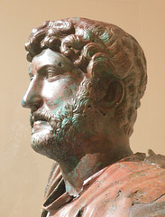 Detail of the Bronze Hadrian in the Metropolitan Museum of Art, June 2019