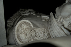 Detail of monument to Admiral Henry Meynell, Yoxall, Staffordshire