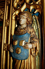 Detail of altar in side chapel, Yoxall Church, Staffordshire