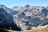 Blick von Eigergletscher aufs Mürren und Schilthorn.