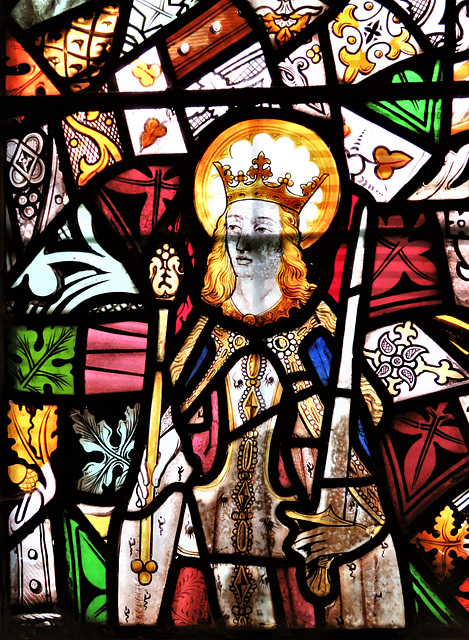 morley church, derbs; c15 glass, st katherine