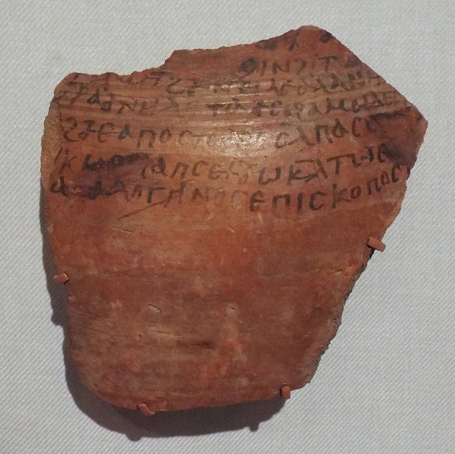Ostrakon from Qasr Ibrim in Nubia in the Metropolitan Museum of Art, February 2024