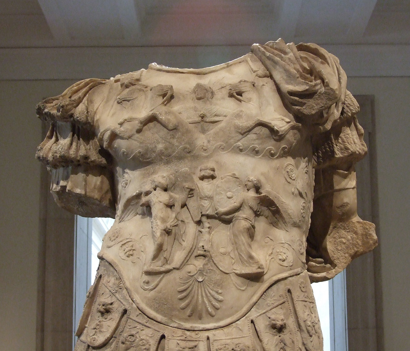 Detail of the Marble Torso of a Cuirassed Statue of a Roman Emperor in the Metropolitan Museum of Art, May 2012