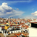 Hotel rooftop terrace bar overlooking Madrid to the north