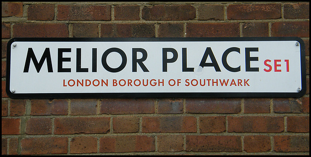 Melior Place street sign