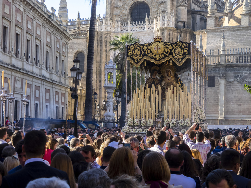 Procession Passes the Cathedral