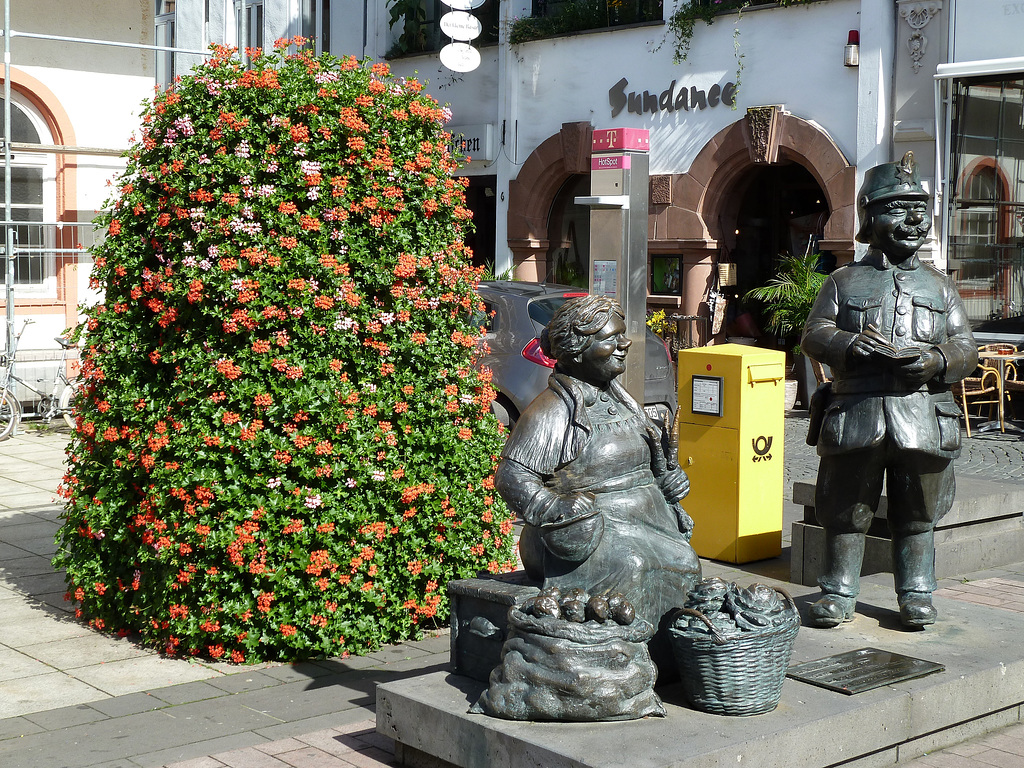 Marktpolizist, und Marktfrau in Koblenz