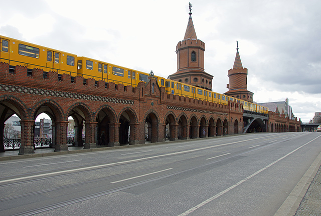 Oberbaumbridge with railway, Berlin