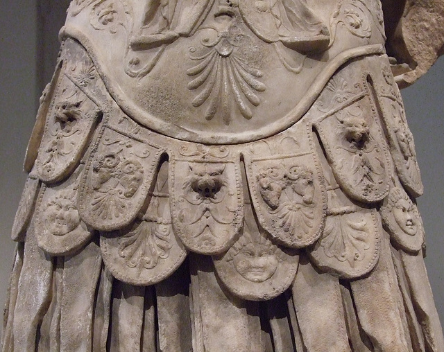 Detail of the Marble Torso of a Cuirassed Statue of a Roman Emperor in the Metropolitan Museum of Art, May 2012