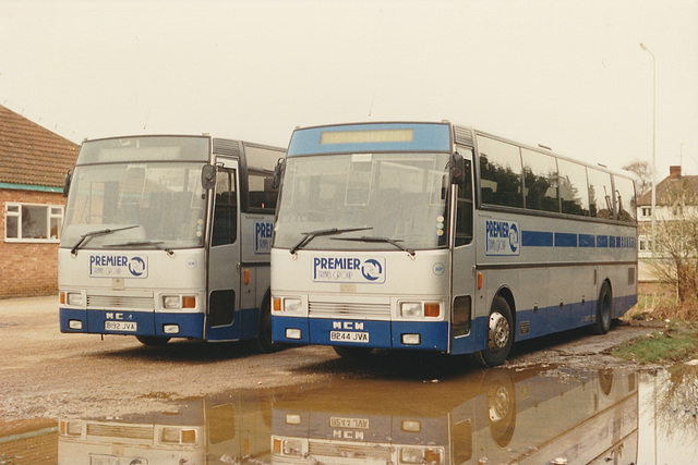 306 Premier Travel Services B192 JVA and B244 JVA at Red Lodge - 20 Mar 1988