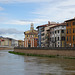 Looking Along The Arno In Pisa