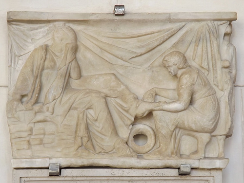 Relief from a Sarcophagus with the Washing of the Feet in the Palazzo Altemps, June 2012