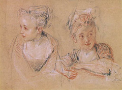 Watteau : étude de jeune fille
