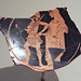 Fragment of a Kylix Tondo with Menelaus Claiming Helen by the Elpinikos Painter in the Boston Museum of Fine Arts, January 2018