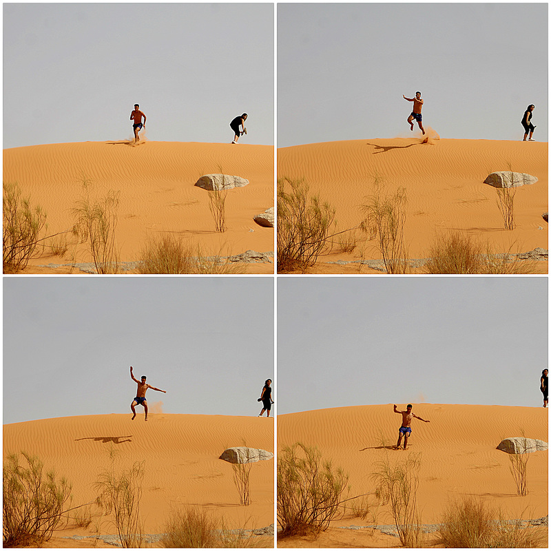 Le plaisir de mes enfants sur les dunes.