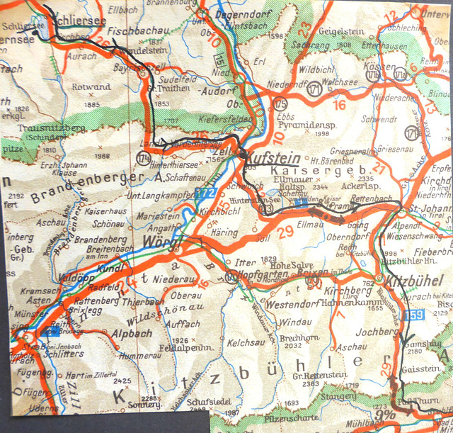 Jugoslawien - Radtour - 4.8. - 17.9.1955 Schliersee - Kufstein Pass Thurn