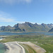 Norway, Lofoten Islands, Panoramic View to the East from Yttersandheia Ridge
