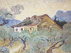 Detail of Farmhouse among Olive Trees by Van Gogh in the Metropolitan Museum of Art, July 2023