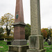 kensal green cemetery, london,1879 cenotaph memorial to robert owen+1858 and 1885 reformers' memorial