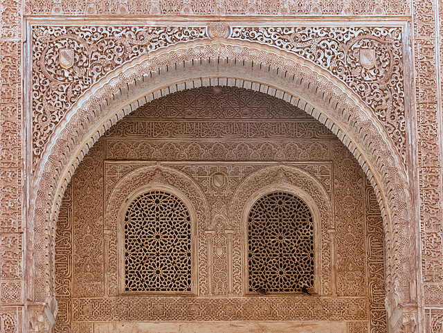 Fenster der maurischen Architektur in der Alhambra  (3 x PiP) - Granada