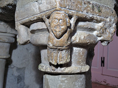 old romney church, kent (8)early c14 font with small atlas figure