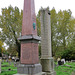 kensal green cemetery, london,1879 cenotaph memorial to robert owen+1858 and 1885 reformers' memorial