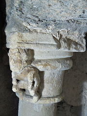 old romney church, kent (7)early c14 font with small atlas figure