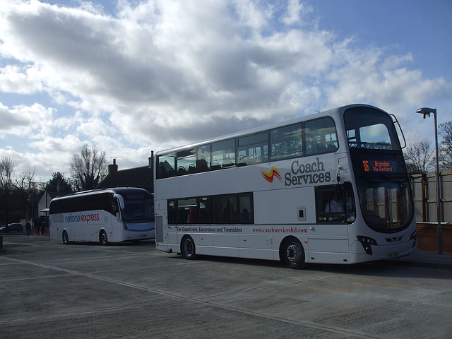 Chenery FJ11 MKA and Coach Services CS63 BUS in the new Thetford bus station - 1 Mar 2015