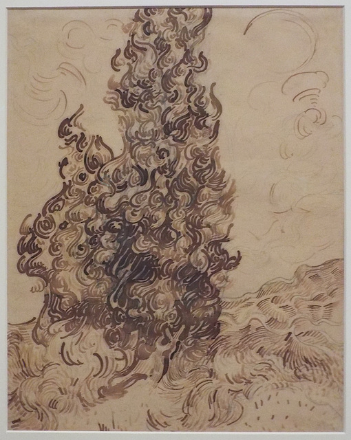 Cypresses Drawing by Van Gogh in the Metropolitan Museum of Art, July 2023