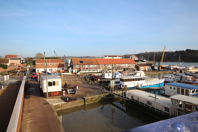 View from Station Footbridge, Woodbridge, Suffolk