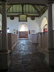 old romney church, kent (1)view from beneath the late c18 west gallery looking east past the cut down box pews