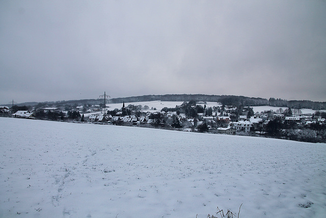 Blick über das verschneite Herzkamp (Sprockhövel) / 15.01.2024