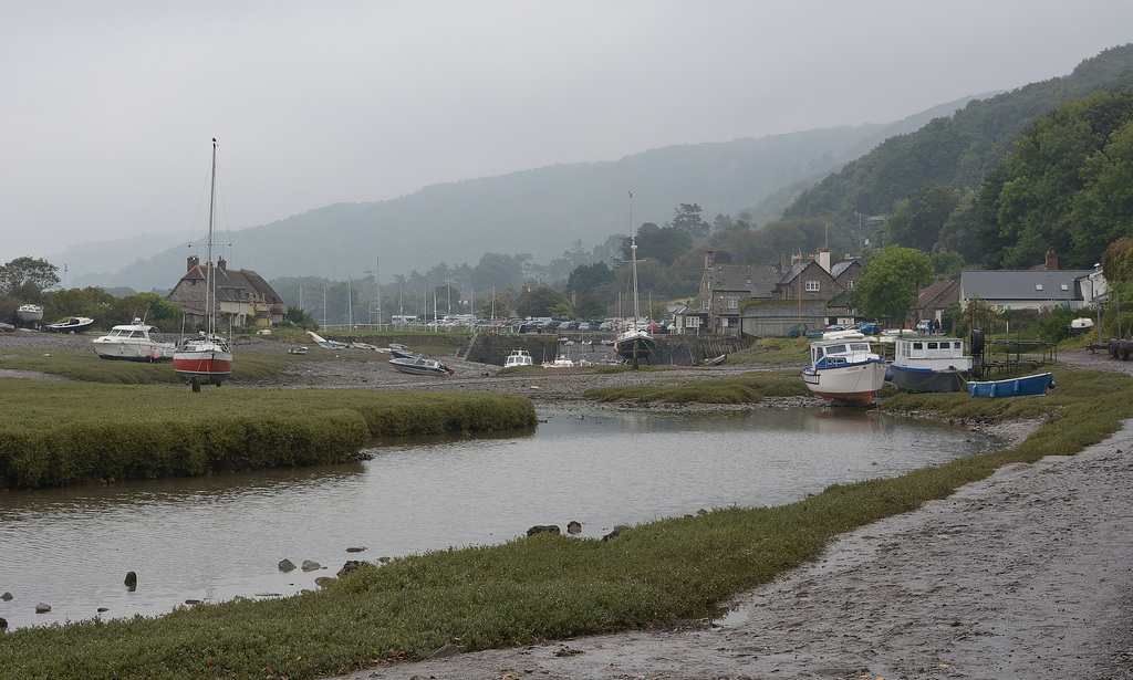 Porlock Weir in inclement weather